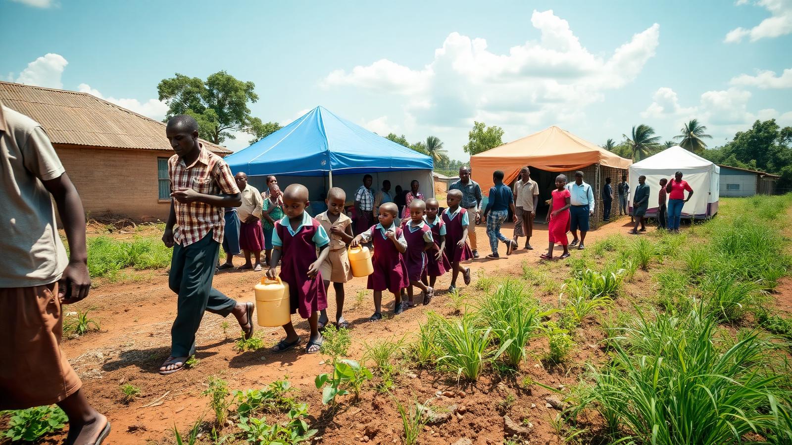 Journée d'action communautaire dans un village camerounais : éducation, eau et santé réunies